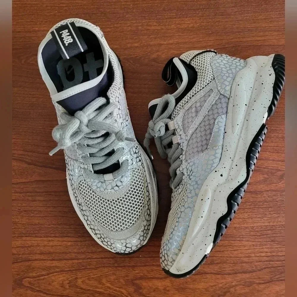 P448 Glitter Metallic Casual Weekend Leather Alex Sneakers(38)7.5/8